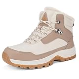 Mishansha Stivali Donna Invernali Scarpe da Escursionismo Antiscivolo Scarponi Trekking Beige 37 EU