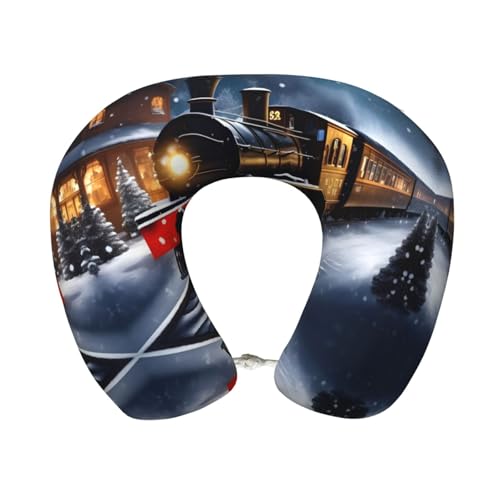 Almohada de espuma viscoelástica U para cuello de viaje miniatura 1