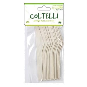 Tuolon COLTELLI BIO Einweg-Holzmesser 12 Stück