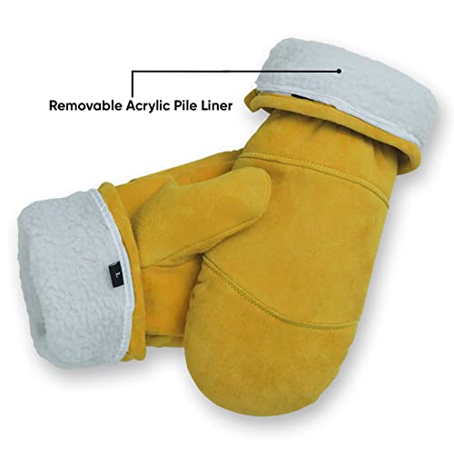 American Fur Deerskin Suede Mittens - Gold Insulated (Xl) #TOP2
