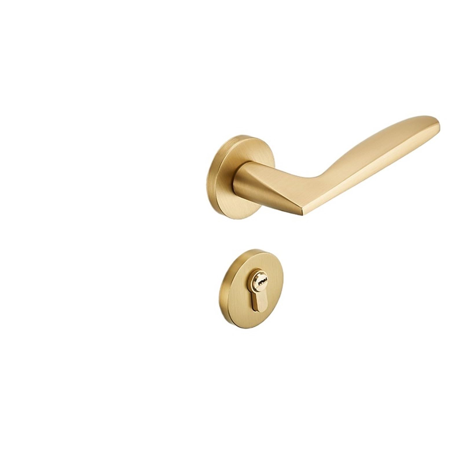 Golden Door Lock Bedroom Split Magnetic Silent Modern Simple Room Handle Brushed Indoor Wooden(Type B Magnetic Suction)