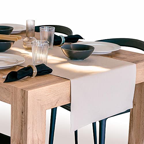 MOBILI FIVER, Chemin de Table Gioele en Coton 45x220, Beige, Coton 100%, Made in Italy Cover