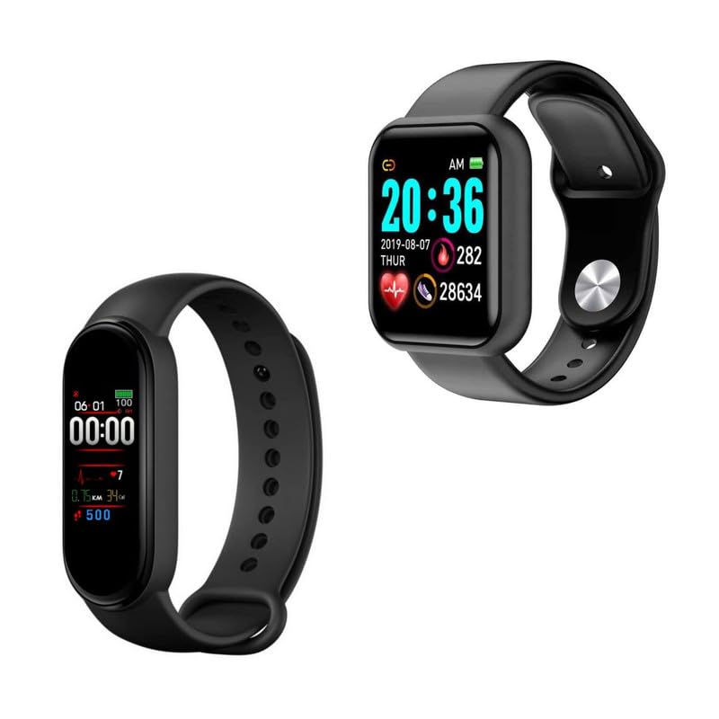 Techking Combo C1070 - D116 Bluetooth Smart Fitness Band Watch with Heart Rate Activity Tracker & M8 Band Bracelet/Fitband, Heart Rate Monitor Sensor OLED Bluetooth Wristband