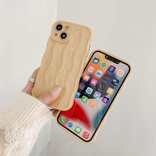 wahhle Water Ripple Pattern Curly Wave Frame Soft Cute Phone Case Cover for Men Women Girls(iPhone 12 Pro Max,Yellow) — view 7