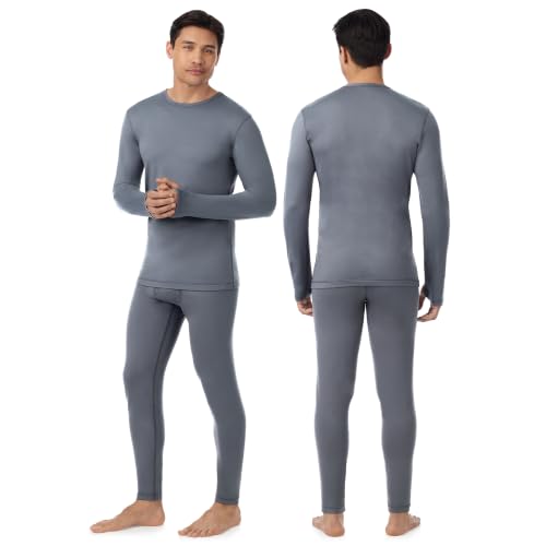Image of Cuddl Duds Heavyweight 2 Piece Sets Base Layer Thermal Underwear for Boys | Winter Clothing, Fleece Lined Long Sleeve Top & Leggings, Soft Lounge Set for Cold Weather, Moisture Wicking Heat Retention