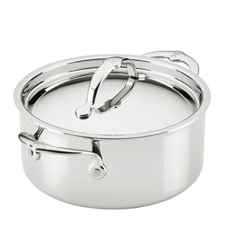 Hestan ProBond Luxe 4-Quart Polished Professional Clad Stainless Steel Soup Pot with Lid