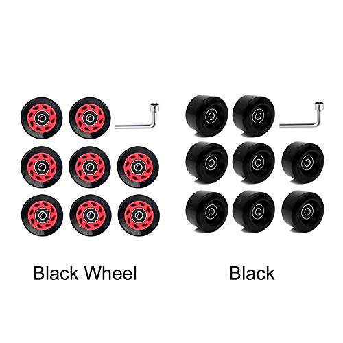 8 Pack Roller Skate Wheels With Bearings Installed, 58 X 32Mm, 95A, Indoor Quad Roller Skate Wheels, Pu Wear-Resistant Wheels Double-Row Roller Skates Accessories (Black) #TOP2