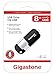Gigastone GS-Z08GCNBL-R 8GB Classic Cap Less USB 2.0 Flash Drive, Black/Silver