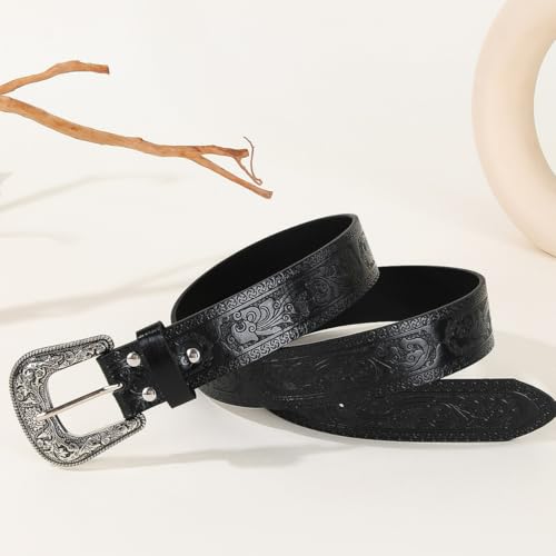 Western Belts for Women Men Country Carving Big Buckles Chunky Vintage Western Belts Y2k for Gift2