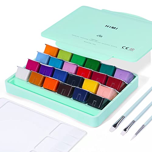 HIMI Gouache Paint Set, 24 Colors x 30ml Unique Jelly Cup...