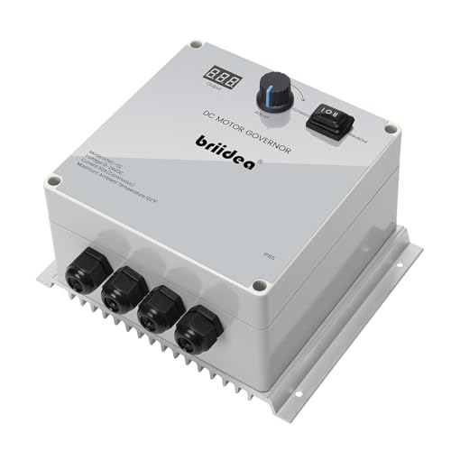 PWM Controller (2nd Gen) Briidea 12V-24V 50A DC Motor Speed Controller with Forward-Brake-Reverse Switch Overheat Protection & Efficient Heat Dissipation for 55 lb Trolling Motors