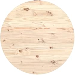 Festnight Tablero Mesa de Madera Maciza de Pino,Superficie de Mesa Redonda, Tablero para Escritorio, Mesa Comedor, Mesa de Salón, Mesa de Cocina, Ø90x2,5 cm
