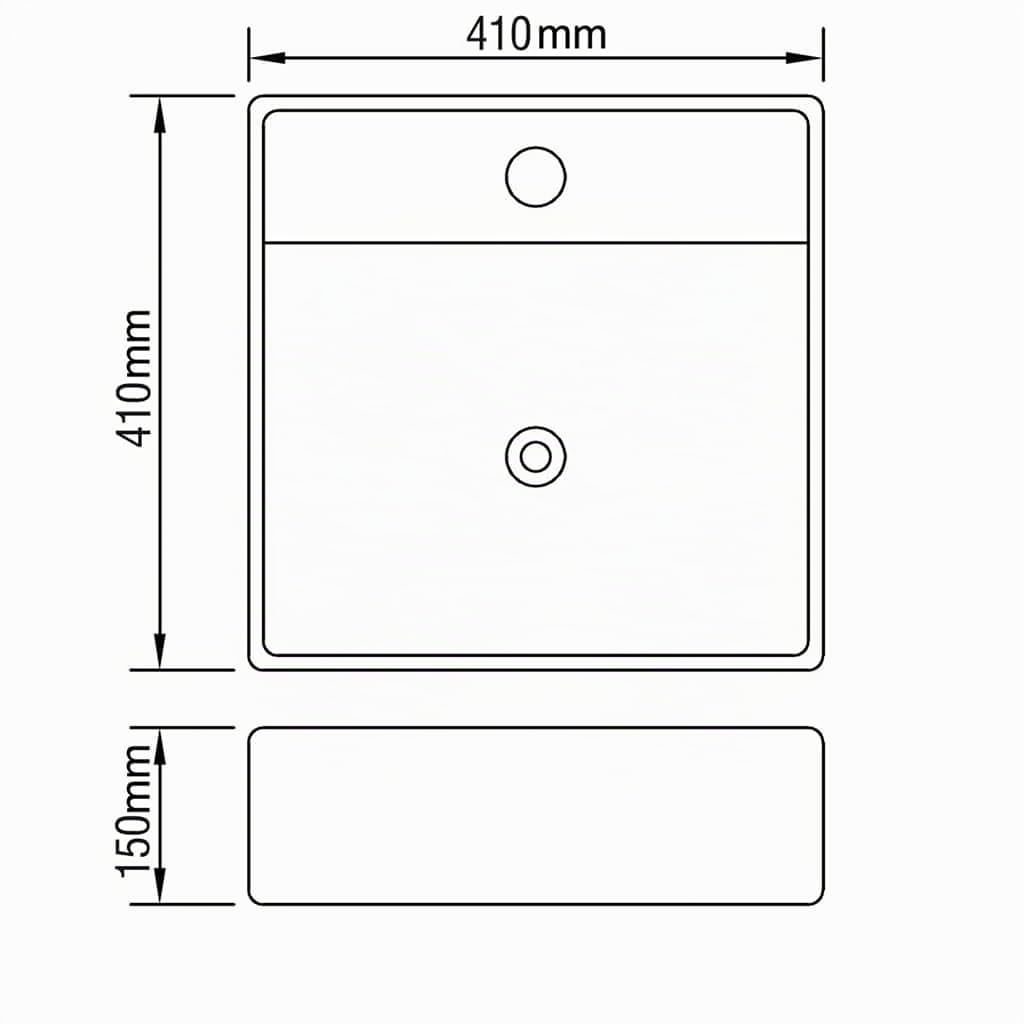 vidaXL Ceramica di lusso bacino con foro di scarico 41 x 41 centimetri