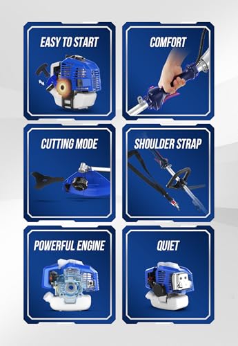 WILD BADGER POWER 26cc Weed Wacker Gas Powered, 3 in 1 String Trimmer/Edger 17'' with 10'' Brush Cutter,Rubber Handle & Shoulder Strap Included