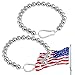 Elesunory 2 Pieces Flagpole Beaded Retainer Rings, Beaded Ring for Internal Halyard System, Flag Pole Retainer Ring with Clip for Bottom of Flag to Keep Flag Close to Pole
