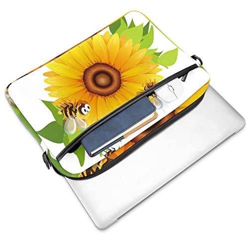 Funda de portátil para el campus maletín bandolera con estampado de girasoles amarillos 2