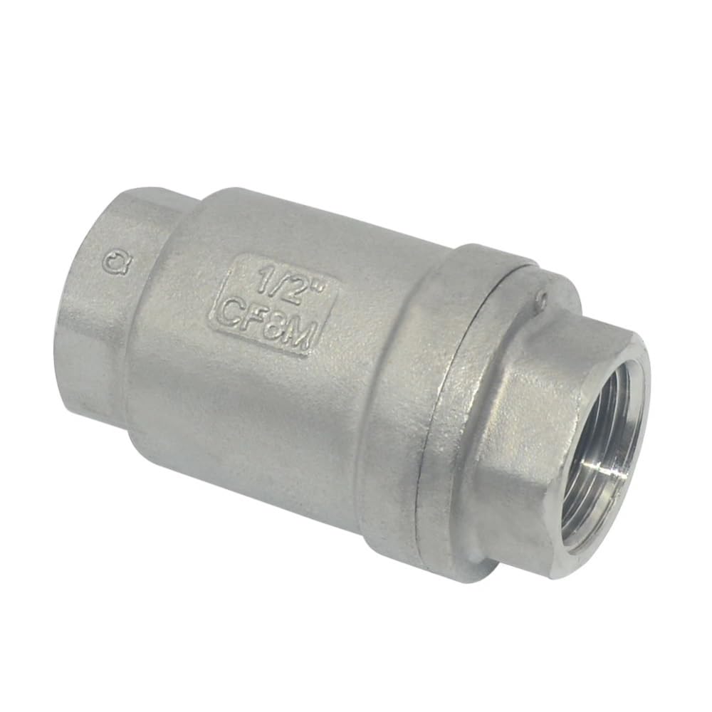 1/2" 3/4" 1" 1-1/4" 1-1/2" 2" Valvola di ritegno verticale in acciaio inossidabile 304 Valvola unidirezionale for tubo dell'acqua Filettatura femmina Controllo verticale(Size:2)