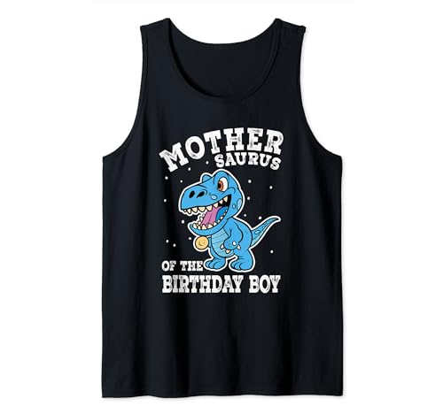 Mother Dinosaur Blue Family Matching Birthday Boy Party Camiseta sin Mangas