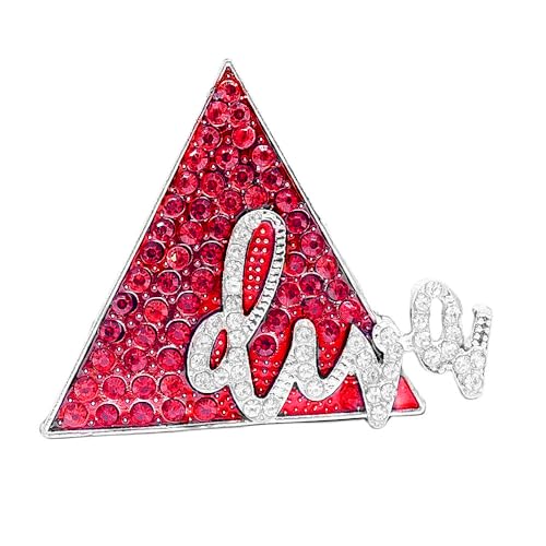 Image of Sparking Red Diamond Inlady DELTA Diva Pin Brooch Women Siterhood Group Gifts Soror Party Beautiful Gifts Jewelry