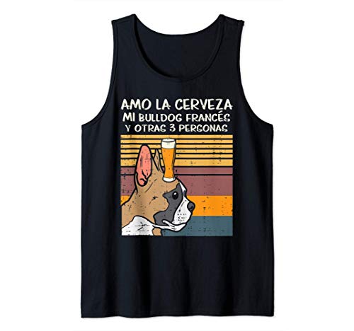 Amo My Cão Bulldog Frances cerveja Humor French dog presente t-shirt sem mangas