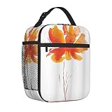 Sac Isotherme, Fleur Unique Sur Fond Clair Uni Inspiré De Roma Sac À Lunch Isolé Fermeture Éclair Sac À Lunch Étanche, Pour Pique-Nique, Adultes