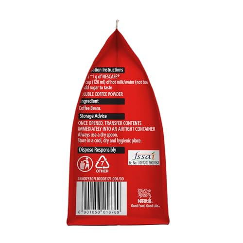 Image of NESCAFE Classic Instant Coffee Powder | Great start to your morning | 100% Pure Coffee | 200g Pouch (Pack of 3)