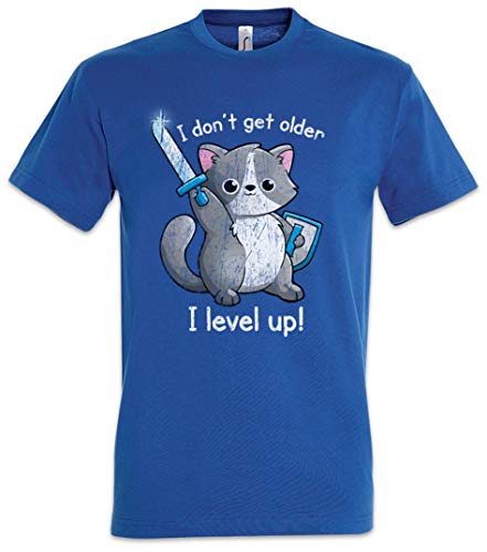 Urban backwoods i don't get older i level up cat camiseta de hombre t-shirt azul talla l