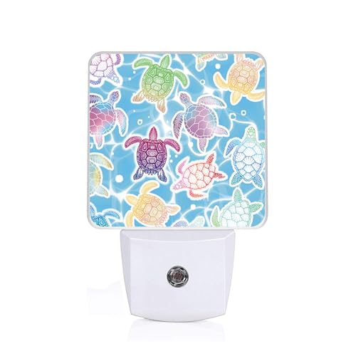 Image of Colorful Turtle Night Light, Plug-into Wall Sea Nightlight Lamp with Dusk to Dawn Sensor, Led Lamp 0.5W Energy Efficient for Boys Girls Adults Home Decor