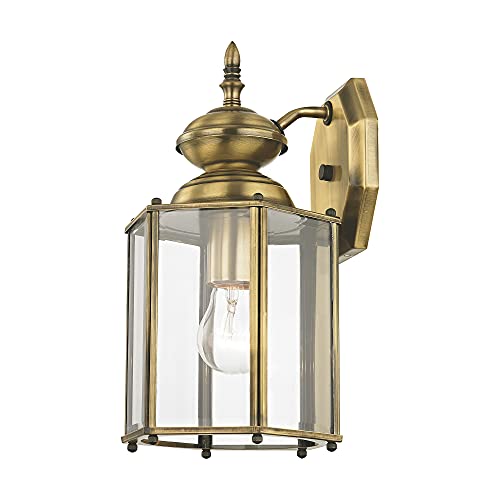 Image of Livex Lighting 2007-01 Outdoor Wall Lantern, Antique Brass