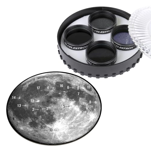 Celestron Moon Filter Set – Neutral Density & Sky Glow Filters – Moon Map - image 1