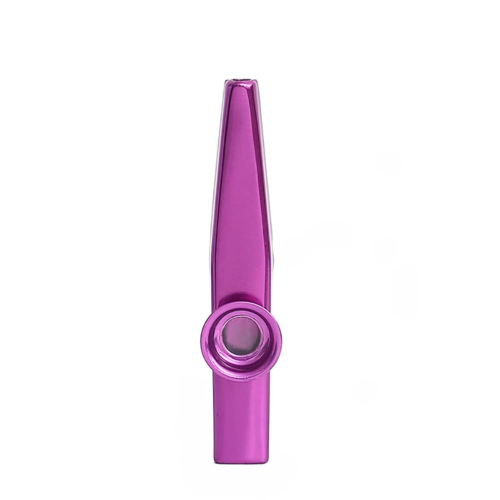 Alnicov Kazoo en métal, en alliage d'aluminium, avec 5 membranes de flûte kazoo et une belle boîte pour instrument de musique, ukulélé, guitare, partenaire (violet)