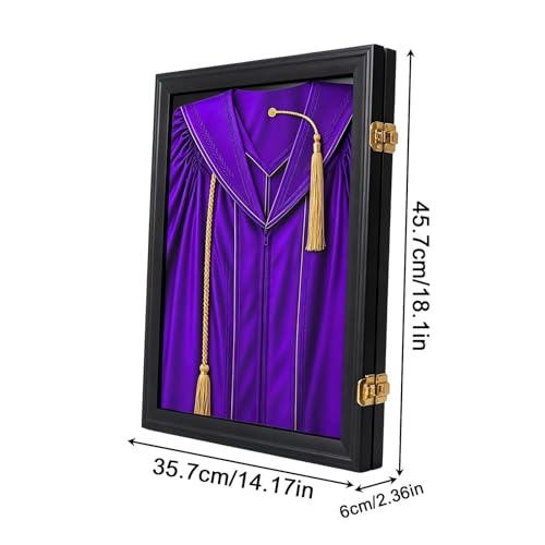 Marco de vitrina para recuerdos de graduación con acabado elegante y fondo protector 6