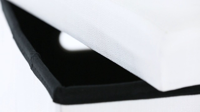 Sgabello Pieghevole Con Contenitore - Pouf In Lino, Bianco, Porta Fino A 300kg, 49.5x46x25.5cm - Foto 5