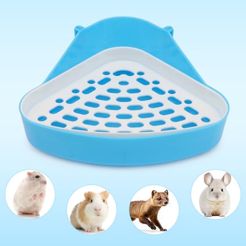 Litière d'angle pour hamster et petits animaux de compagnie, bac propre et compact - 4
