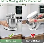 Mixer Slider Mat Compatible with KitchenAid 5-8 Quart Bowl-Lift Stand Mixer, Sliding Tray Accessories for 5-8 Qt Bowl Lift Stand Mixer, Clear