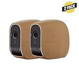 Wasserstein Silicone Skins Compatible with eufyCam E Wireless Security Camera - Help Camouflage and Accessorize Your Home Security Camera (2-Pack, Brown)