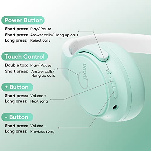 Wireless Bluetooth Headphones, Over Ear Headsets with Touch Control, Built-in Microphone, Hi-Fi Audio, 35H Playtime - Image 4
