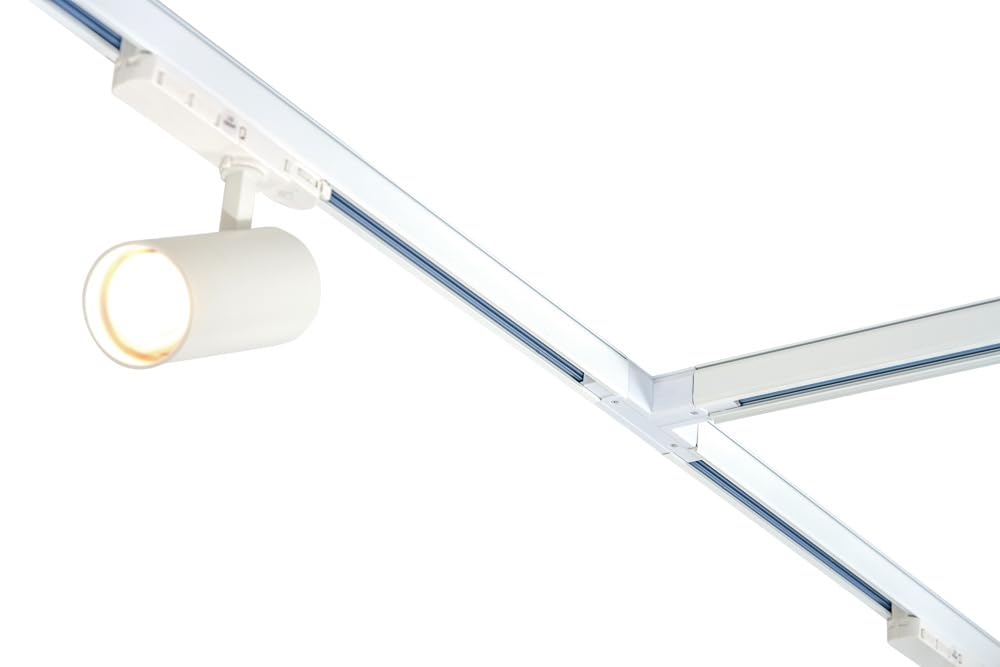 Zoom Kit d'éclairage de rail LED 3 phases - Blanc, T-Form, 2 X 1 Mètres + 2 Mètres, 4 Spots