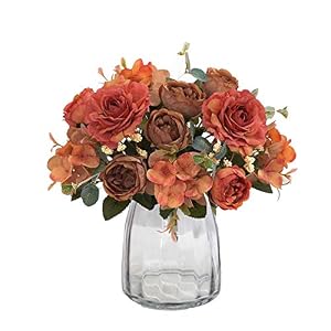 Artificial Flowers Fake Peony Silk Flowers Hydrangea Bouquet Decor Faux Camellia Flower for Home Living Room Table Centerpieces Decoration