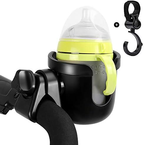 Universal Cup Holder with a Hook LANEYLI Stroller Cup Holder Bike Bottle Holder Large Caliber Designed 360 Degrees Rotation Fit for Baby Stroller, Bicycle, Wheelchair, Walker, Trolleys