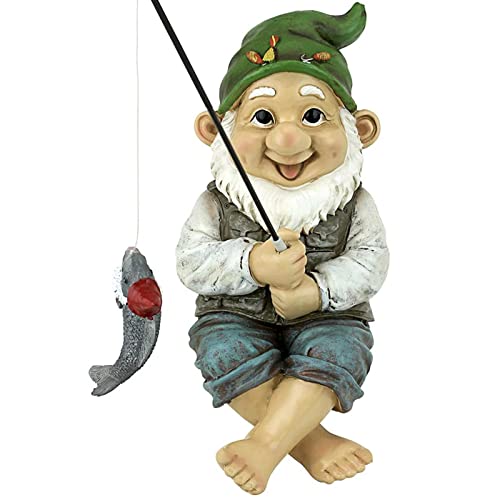 Wqking Gnome Garden Fishing Outdoor Garden Statue Crafts Fishing Statue Decoration #TOP4