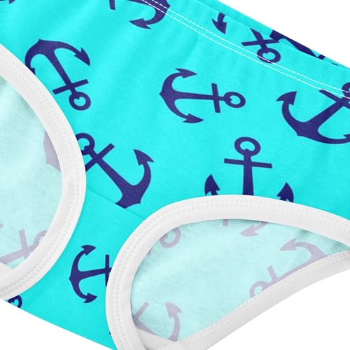 Toddler Underwear Floral 2t Cotton Girl Panties Cute Fun Kids Briefs Undies Playful Navy Anchors Teal4