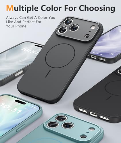 Image of FNTCASE for iPhone 17 Pro Max Case: [Compatible with Magsafe] Integrated Silicone Phone Cases with [Full Camera Protection] [Screen Protector] Military Grade Shockproof Protective Cover - Full Gray