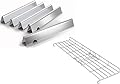 QuliMetal 66044 Grill Warming Rack and 17.1" Flavorizer Bars for Weber Genesis II 300 Series Gas Grills
