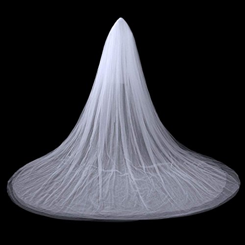 YLucky Elagant - Velo lungo da sposa, a 2 ripiani