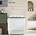 Elevon Portable Washing Machine Twin Tub 9.9 Lbs Capacity, (7.7 Lbs) and Spinner(2.2 Lbs) Combo Mini Compact Laundry Washer for Home, Apartment, Camping, RVs and Dorms, Black/White