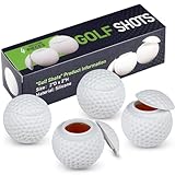 KOLUTI 4 Pack Silicone 1.5oz Golf Ball Shot Glasses, Small Funny Juice Drinking Golf Ball Shaped Shot Glass with Lid, Golf Birthday Festival Themed Gifts Set for Men Golfers, White