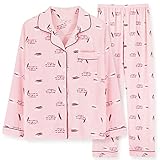 BAIXIAOCHI Pyjamas Damen Herbst Und Winter Langarm Revers Strickjacke Anzughose Plus Size Home Service