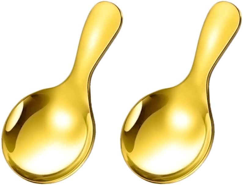 Stainless Steel Mini Spoons Short Handle Salt Spoon Cute Dessert Spoon Sugar Spoon