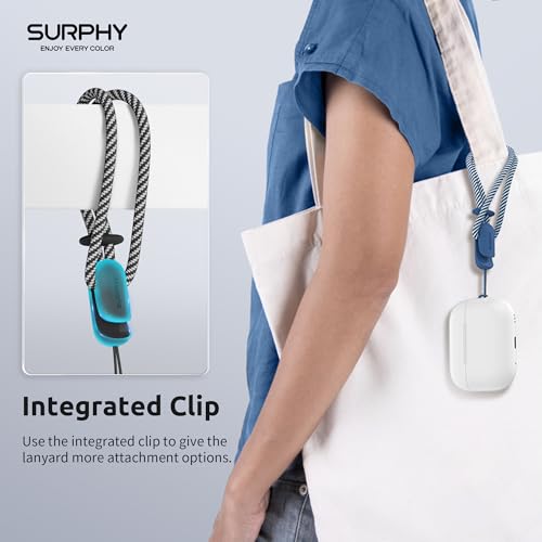 Image of SURPHY 2 Pack Phone Lanyard, Phone Wrist Strap for Case, Camera Wrist Strap | Ultra-Light 2-Color Braided Phone Strap, Cellphone Charm Strap, Anti-Lost Wrist Lanyard for Women and Men, Black Blue Jay